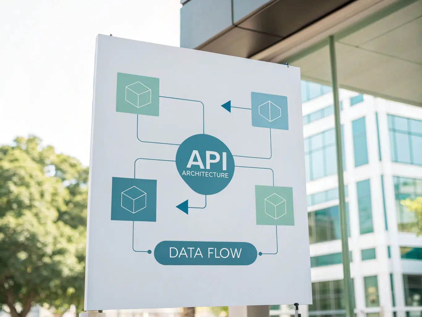 An image depicting a scalable software architecture diagram, illustrating the ability to handle increasing workloads and data volumes.