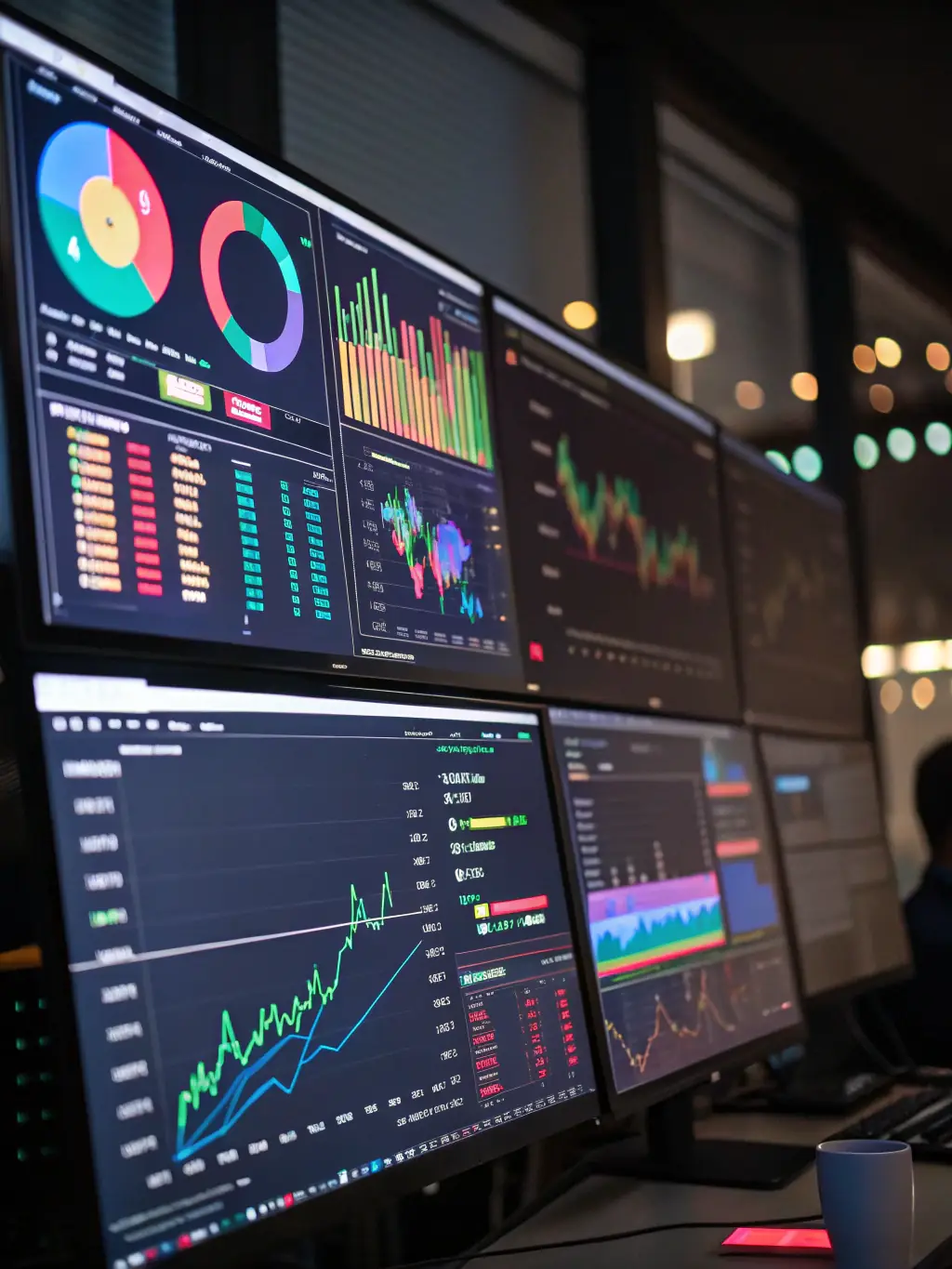 A visual representation of data analytics, showing charts, graphs, and data points converging to form insights, highlighting AAA Office, Inc's data analysis capabilities.