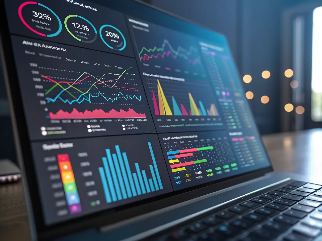 An image of a data analytics dashboard, illustrating AAA Office, Inc's capabilities in providing business intelligence and data-driven insights.